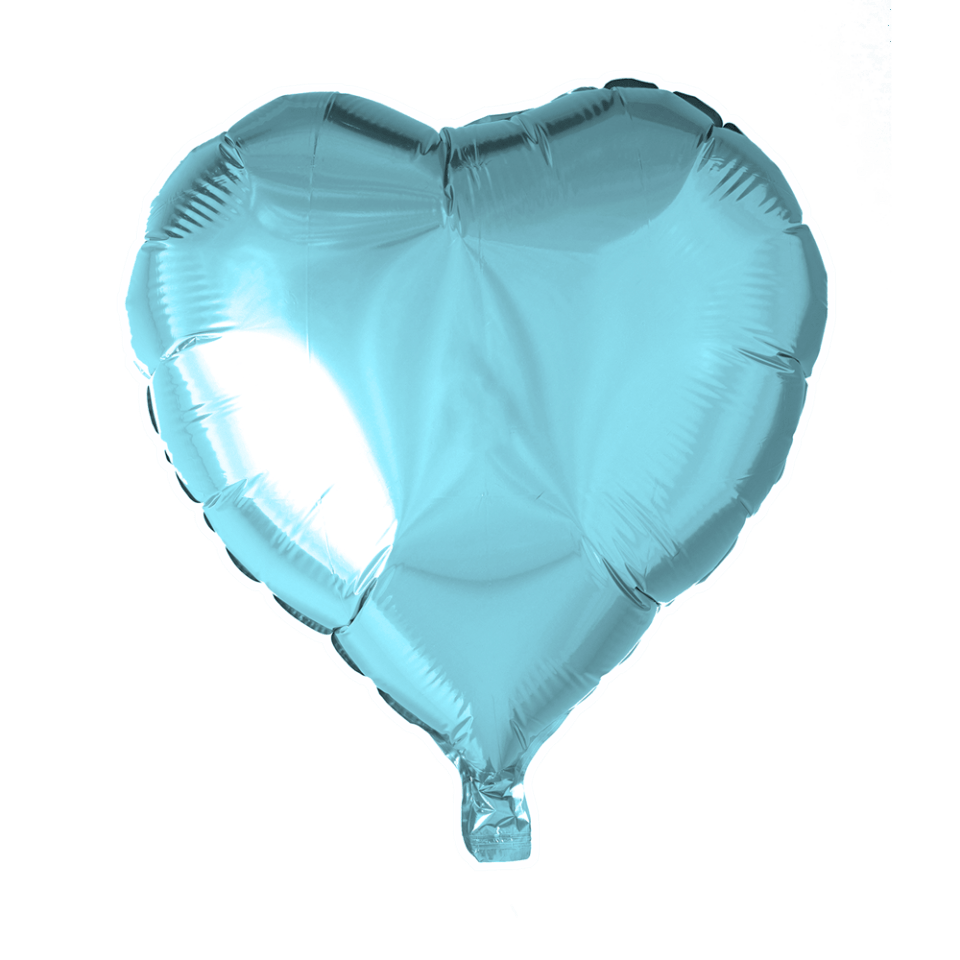 Helium Ballon Hart Lichtblauw 45cm leeg