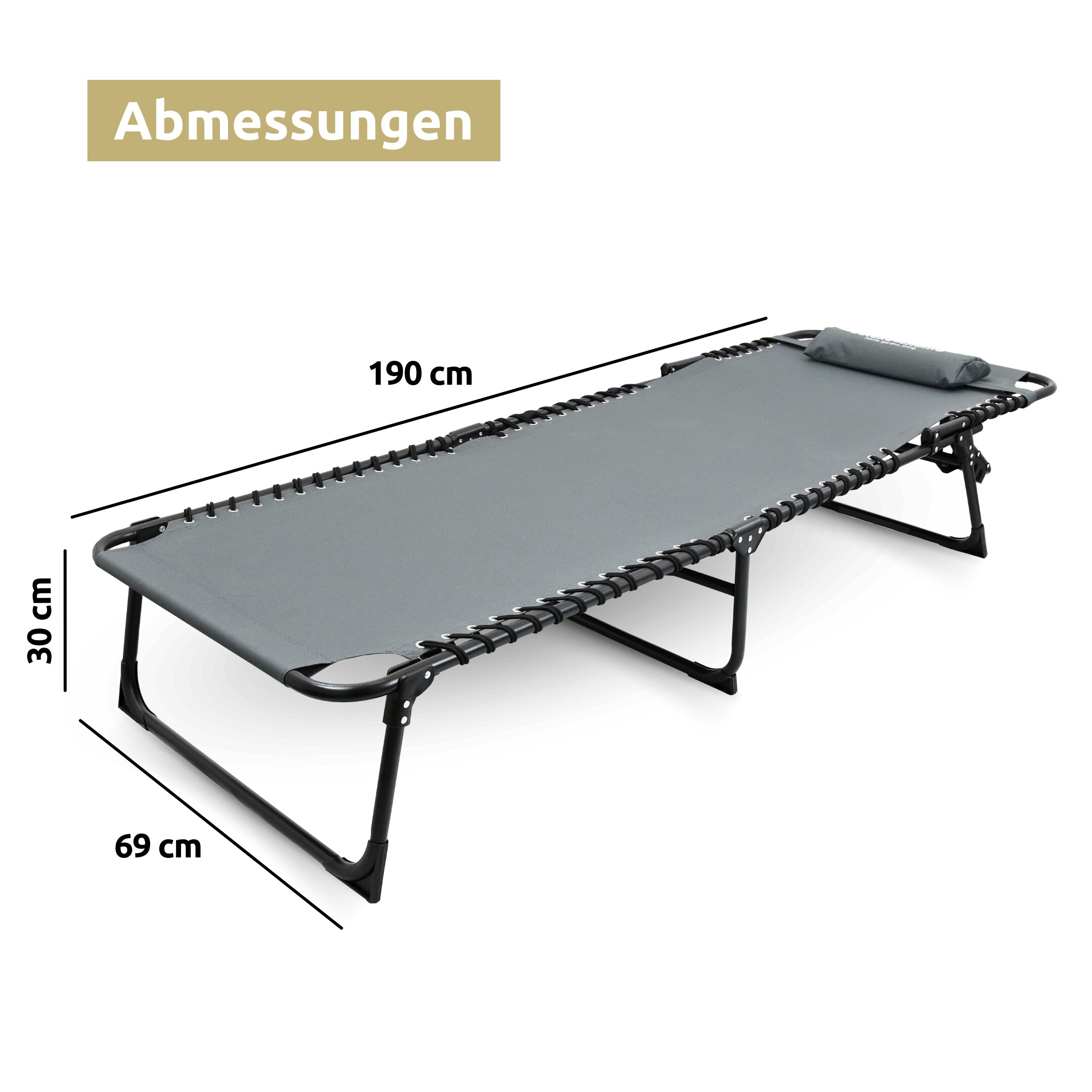 deluxe4home® Sonnenliege Gartenliege Camping klappbar 4-Stufig Verstellbarer Rückenlehne