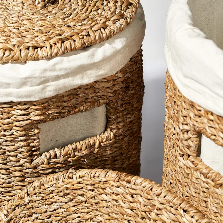Humdakin - Laundry Hamper Wäschekorb, Seegras (2er-Set)