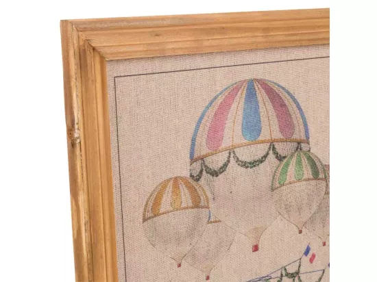 Cadre en bois et tissu imprimé 33x43x1,8h