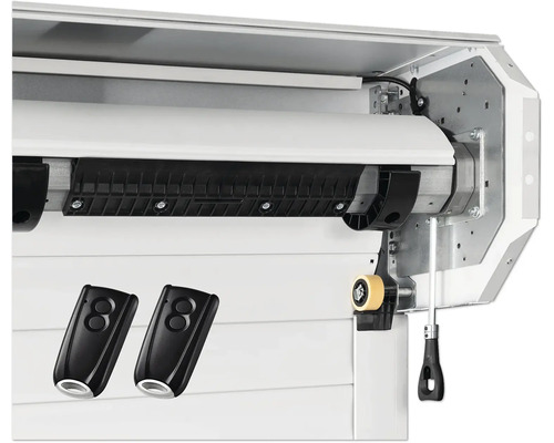 ARON garagedeur roldeur 2375x2000 mm gouden eik incl. garagedeuropener links