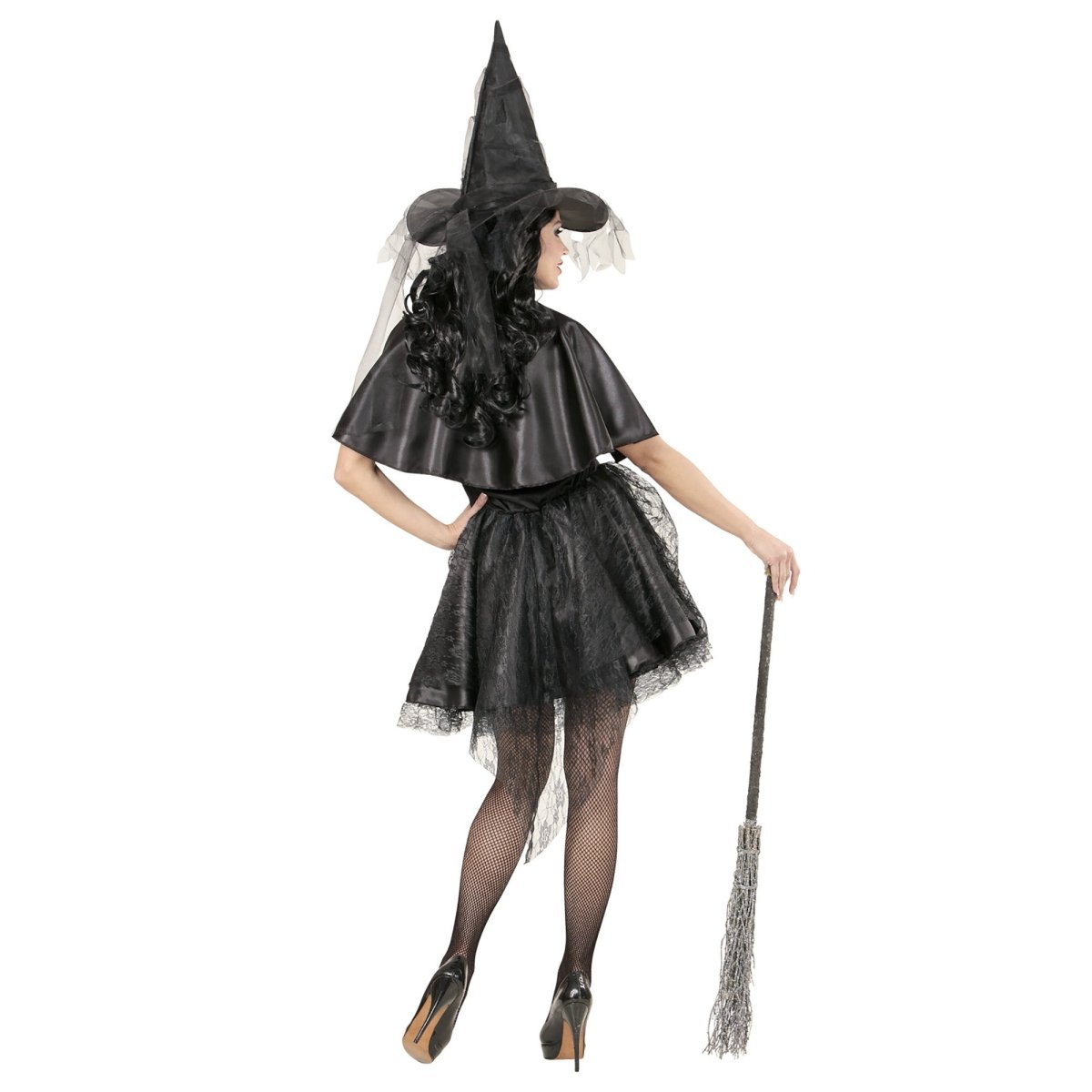 Halloween Jurk Zwart Dames Heks Tule 3 delig