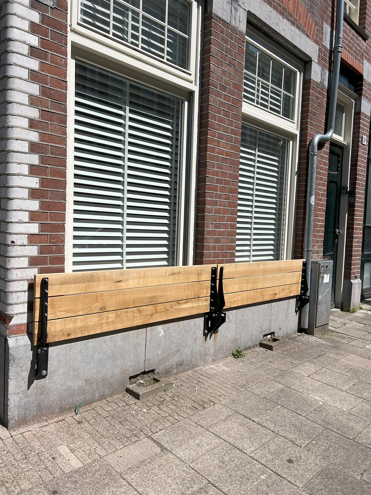 MaximaVida opklapbare gevelbank Jordaan 150 cm- FSC essenhout