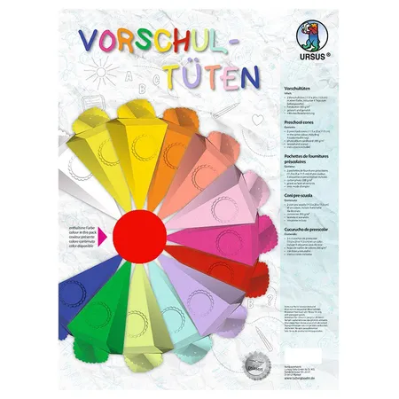 URSUS Vorschultüte zum Selbstgestalten, 2 Stück, rubinrot