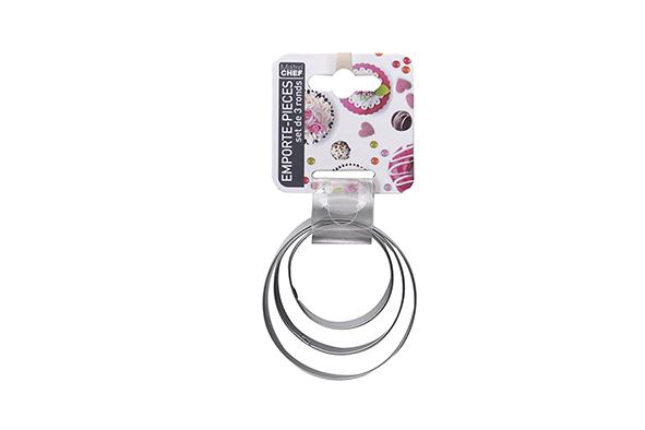 SET DE 3 EMPORTE PIECES ROND INOX