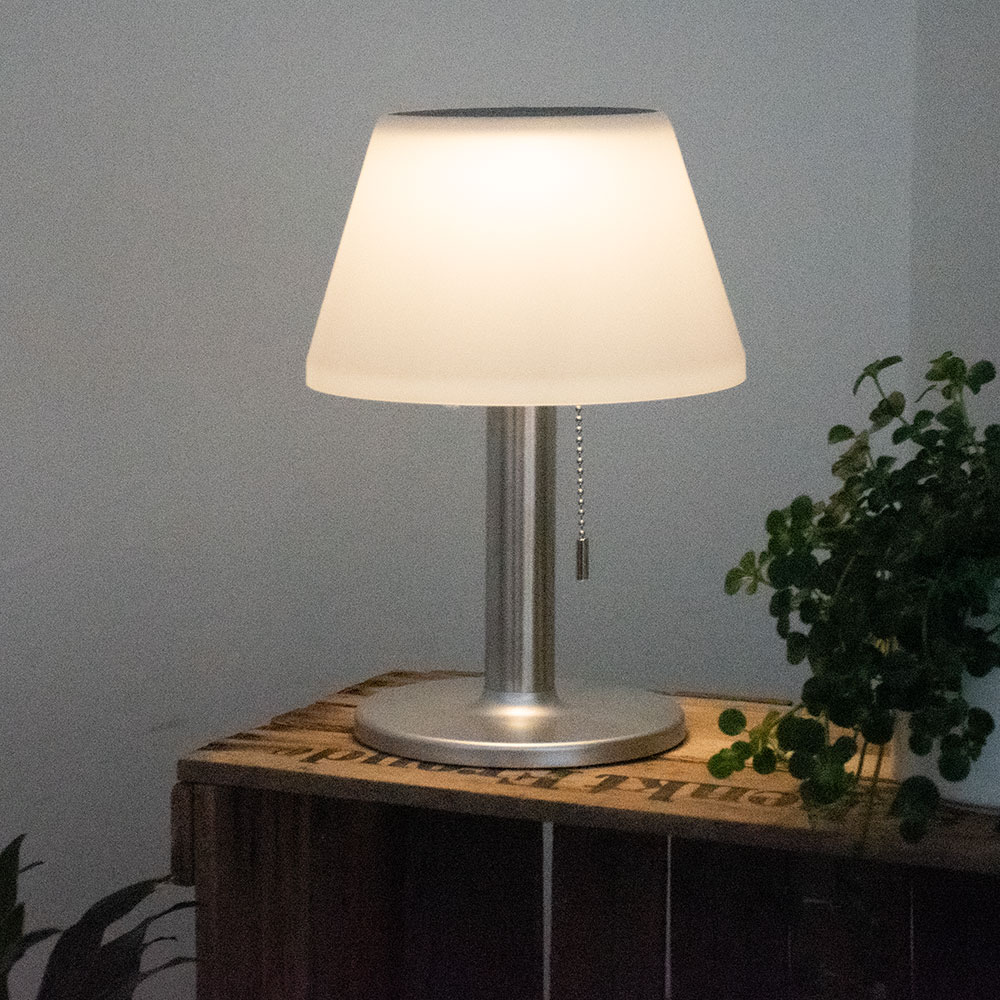 2er Set LED Solar Tischleuchte, Kunststoff, weiß, Höhe 28 cm