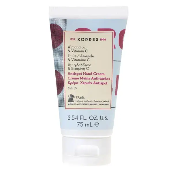 Creme hidratante antimanchas para mãos Korres FPS 15 75ml
