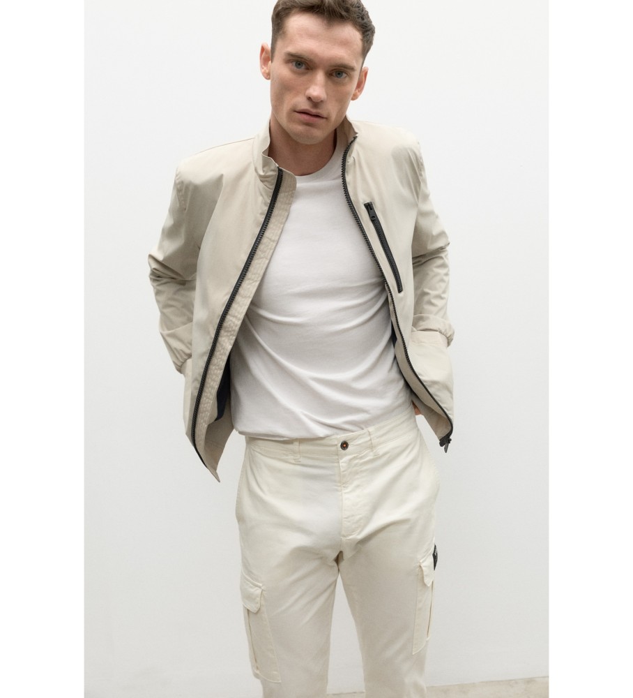 Casaco masculino ECOALF Ampatoalf, branco areia