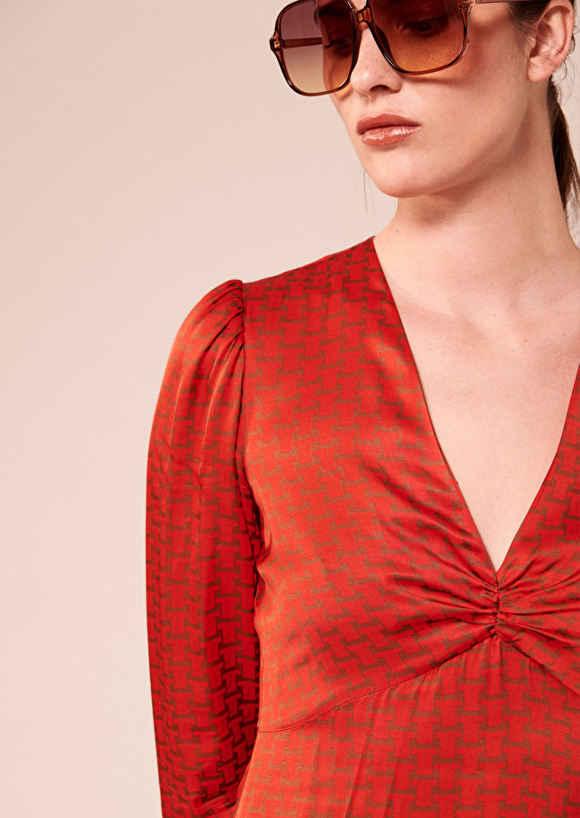 Robe Reinerouge imprimée monogramme