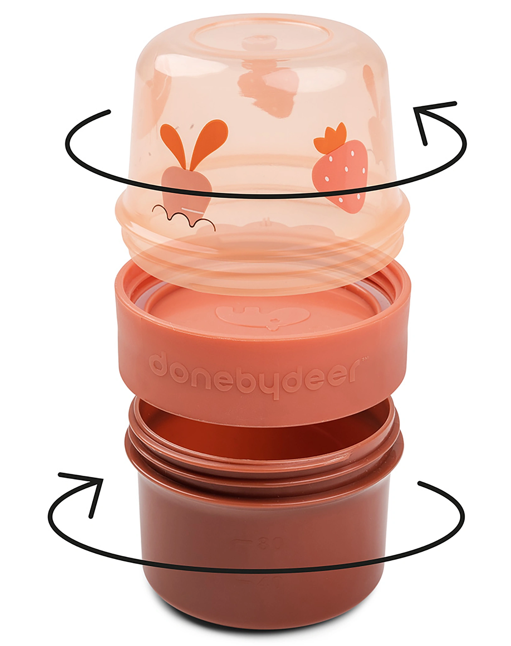 Snackbehälter TO GO - 2-WAY: BIRDEE (2x150ml) in papaya