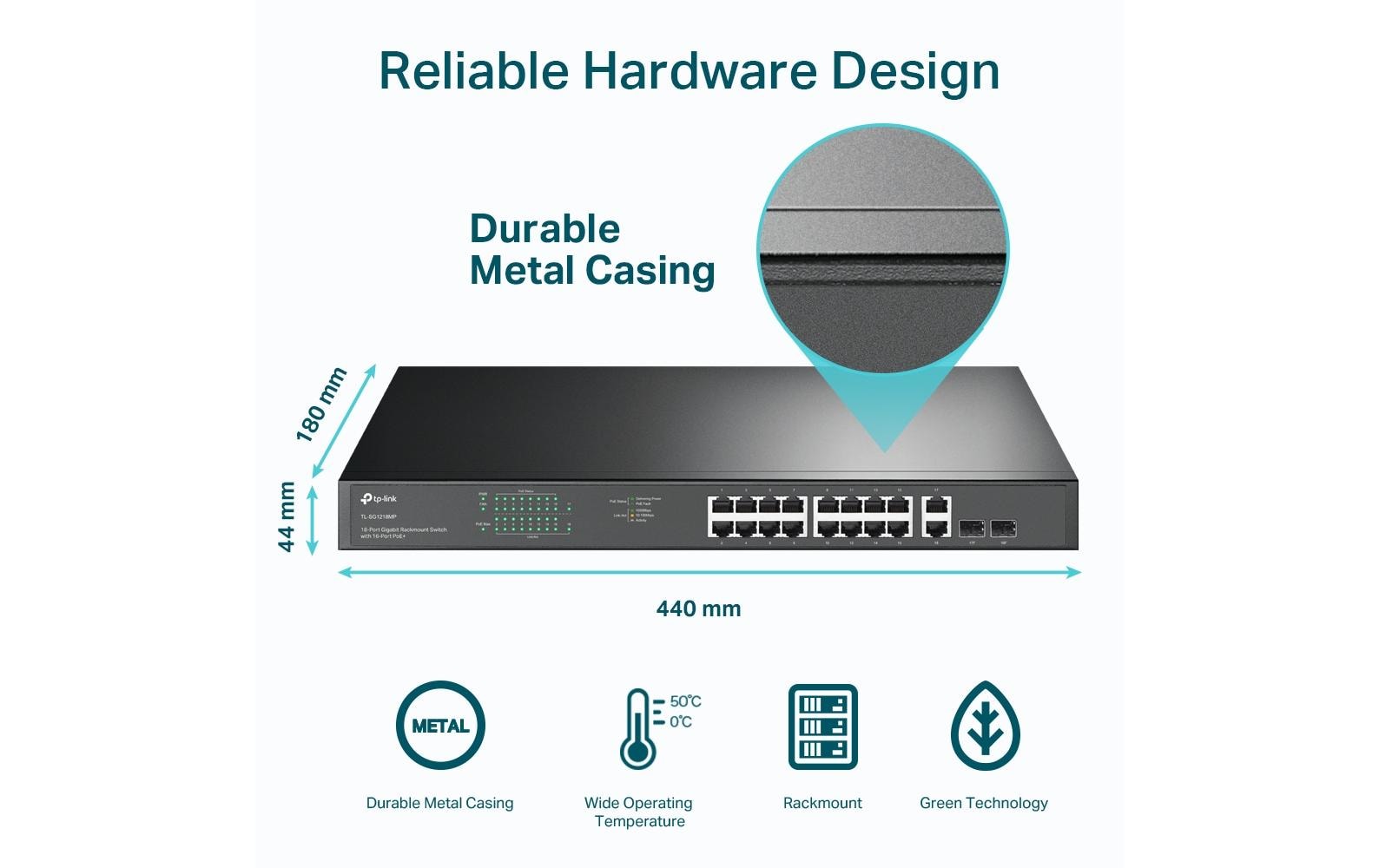 PoE+ Switch TL-SG1218MP 18 Port<br>18-Port Gigabit-Rackmount-Switch mit 16 PoE+-Ports