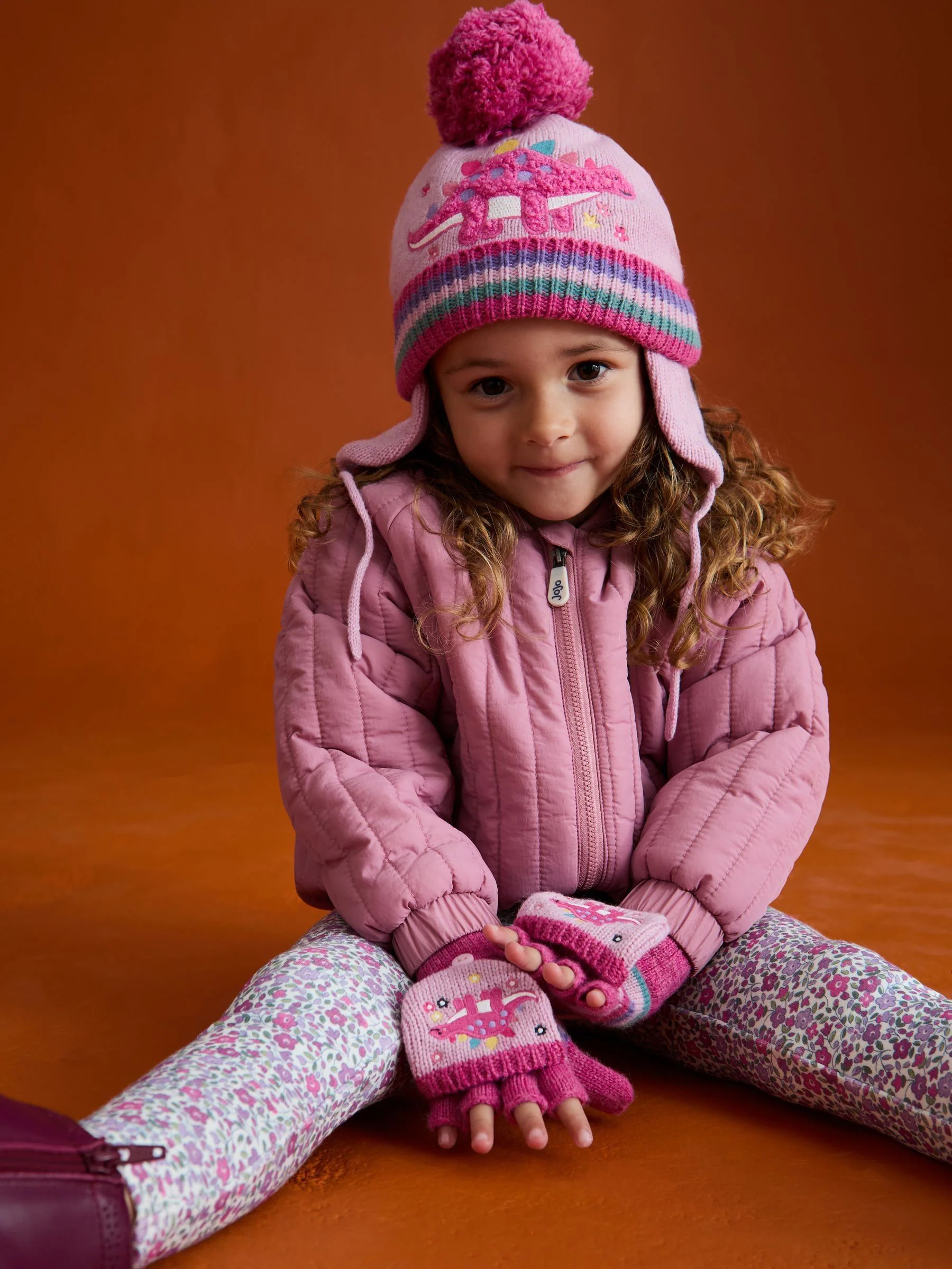 Roze met dinoprint - JoJo Maman Bébé Gloves