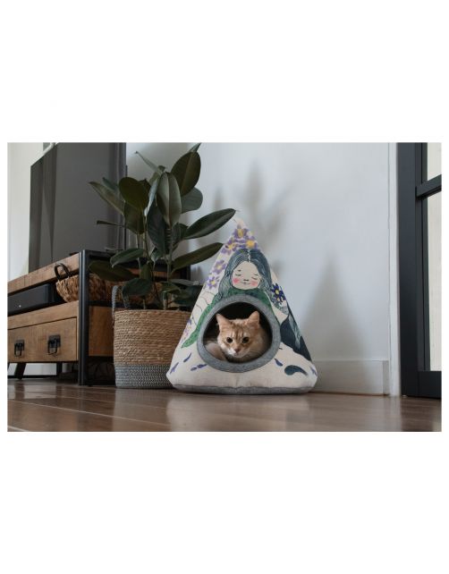 Takara Violet Flower Tipi - Kattenbed - 42x56 cm