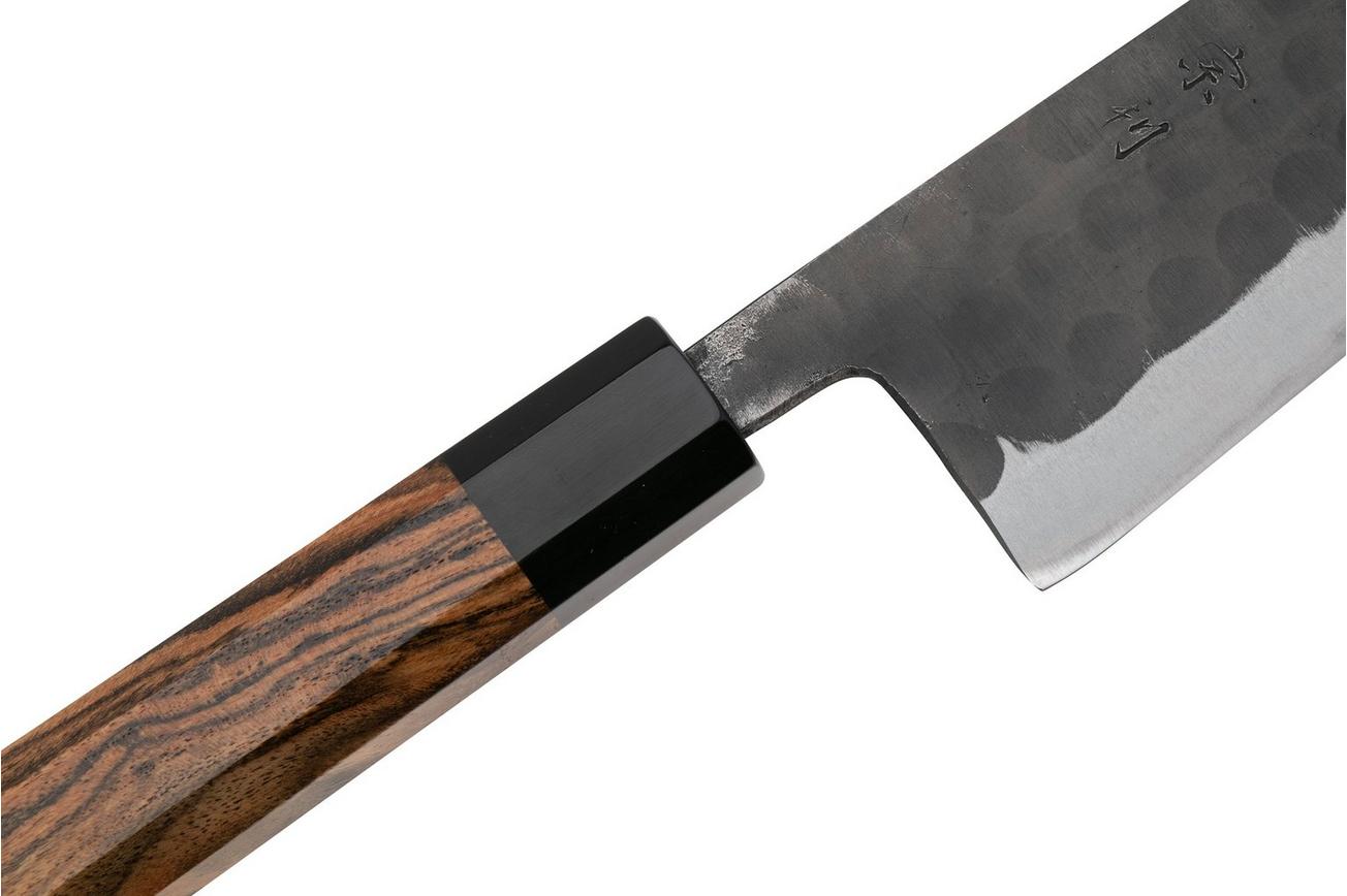 Munetoshi Black Hammer-Tone Small Santoku, klein santokumes 13.5 cm