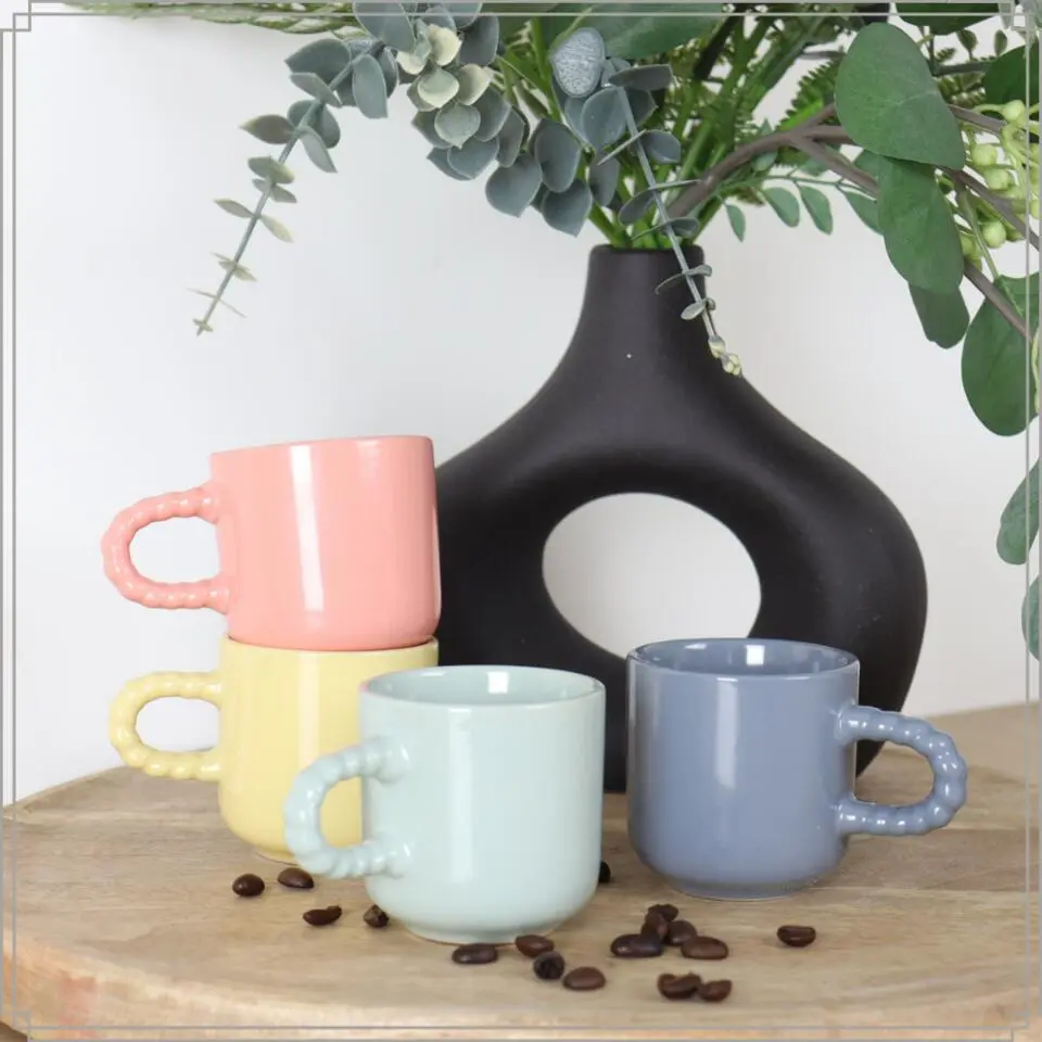 OTIX Espresso Kopjes Koffiekopjes Set van 4 Koffietassen 120 ml Aardewerk