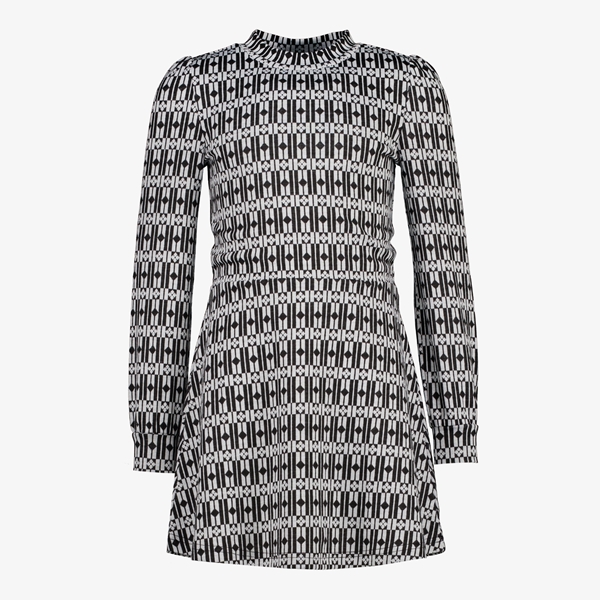 MyWay meisjes jurk met print zwart/wit