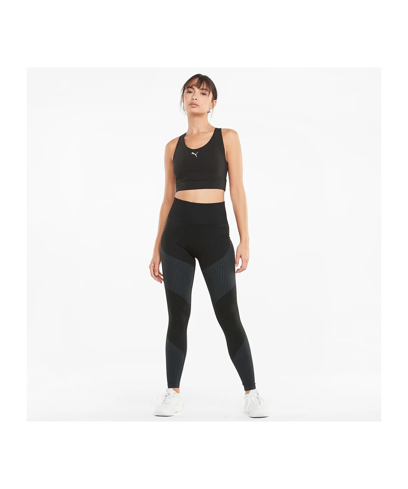 PUMA All In Long Line Sport-BH Damen Schwarz F01