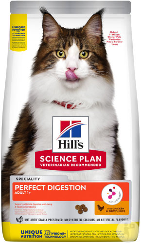 Hill's Science Plan Perfect Digestion Aliment Chat Adulte +1 Ans Au Poulet Et Riz Complet Sachet 3kg