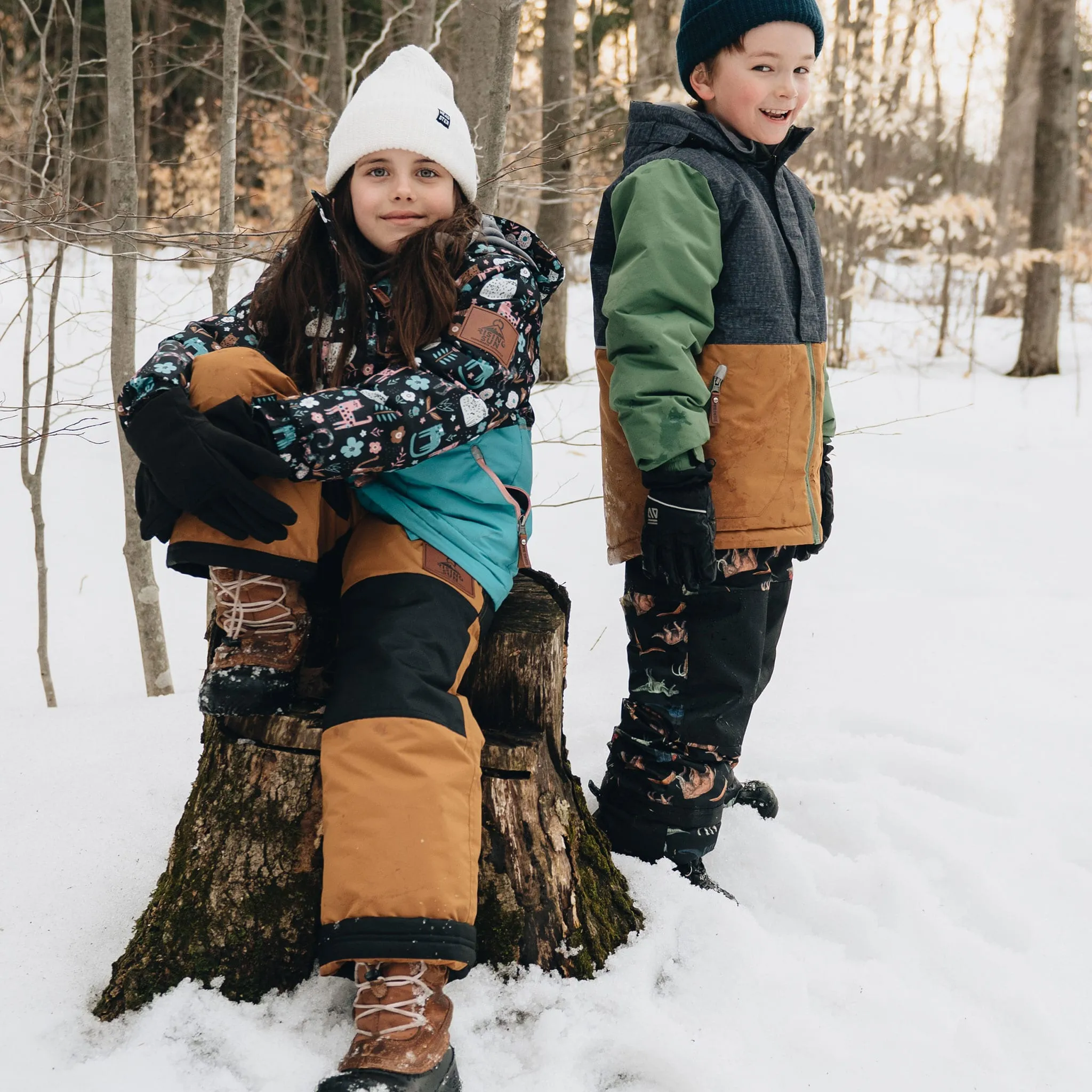 Rising Sun Habit de Neige Imprimé Chat 4-14ans