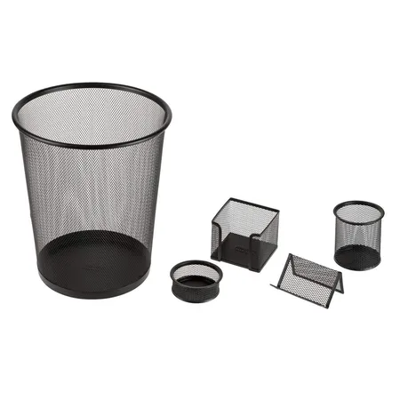Idena Büroset 5-teilig aus Metalldraht. schwarz
