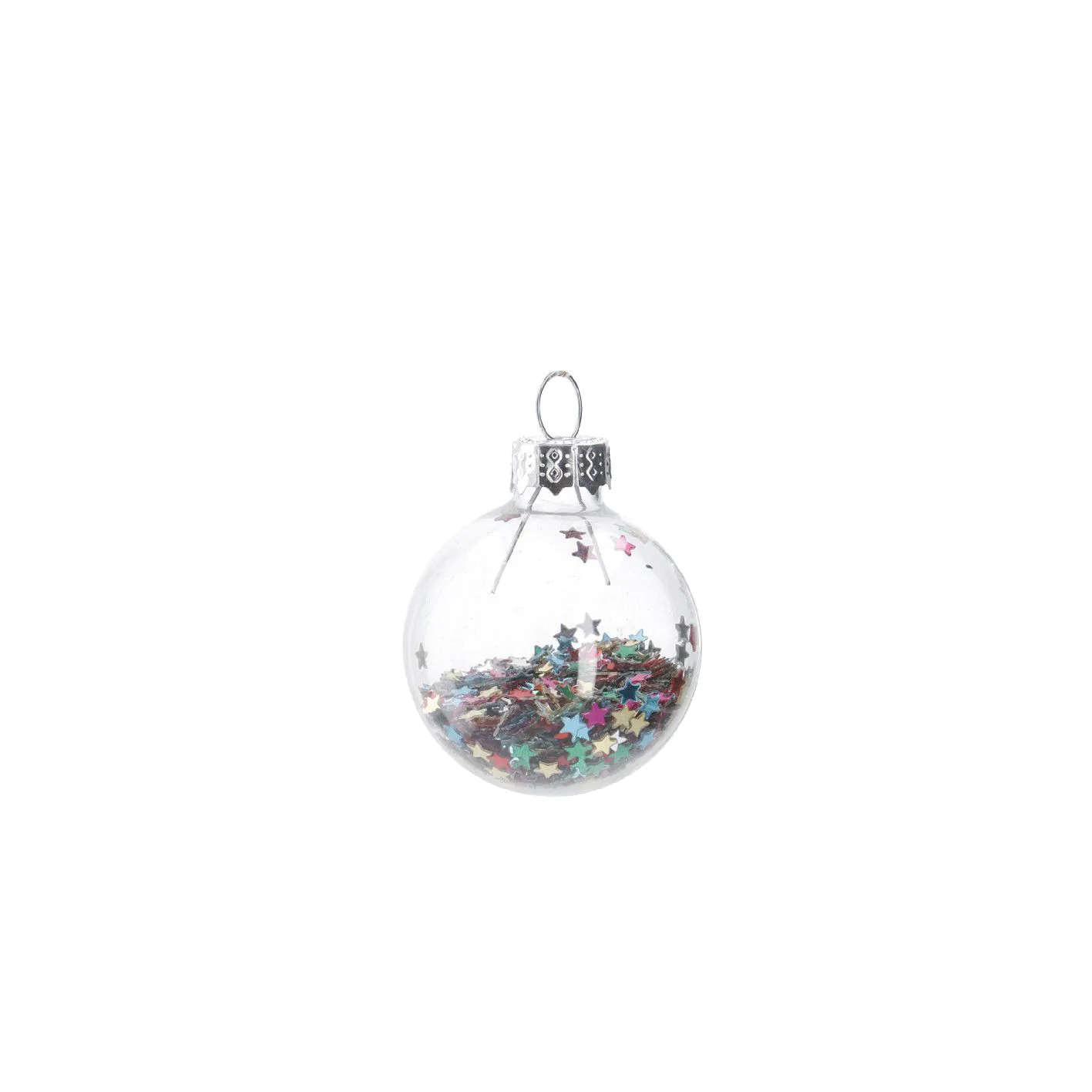 Weihnachtskugel Mini Schneeball, Flitter, 4 cm