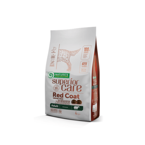 Ração Nature's Protection Red Dog sem grãos, sabor cordeiro, para cães, 10 kg.