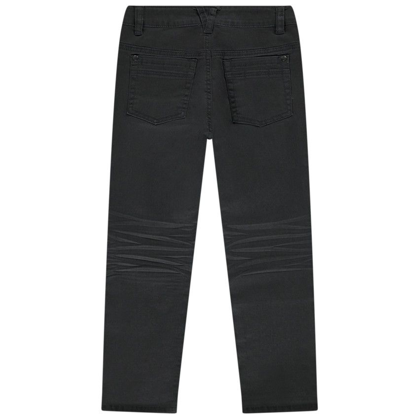 Pantalon slim en twill uni pour garçon - Gris foncé
