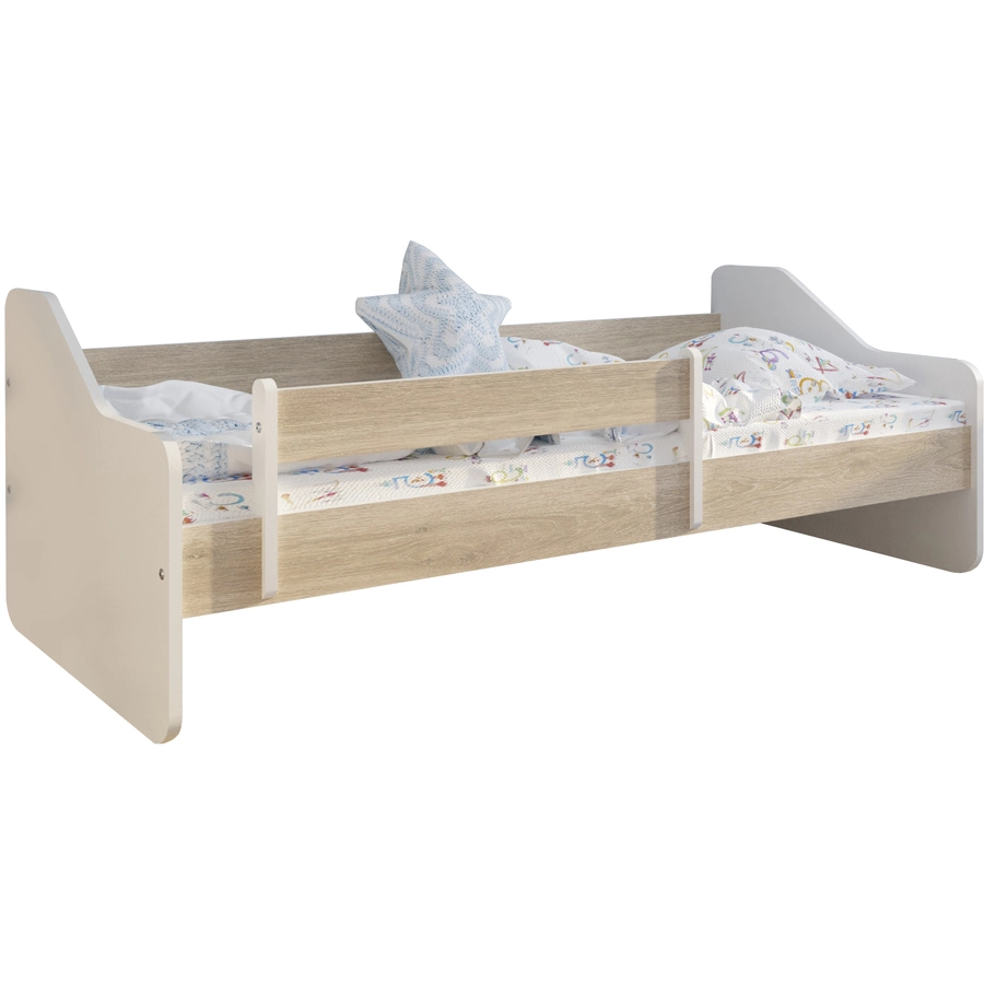 Kids Collective Kinderbett 80x160 | 80x180 cm mit Rausfallschutz & Lattenrost natur mit Matratze