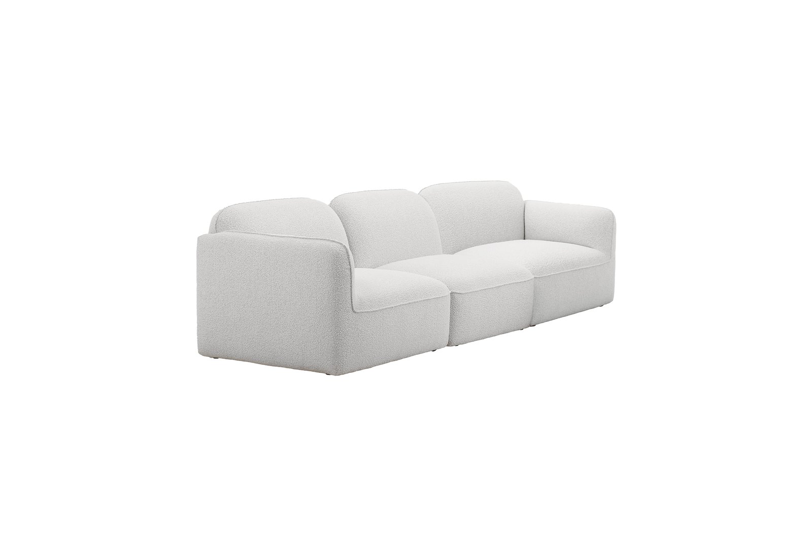Fluff 3-seter Tekstil Copenhagen Boucle 900 White med sorte ben