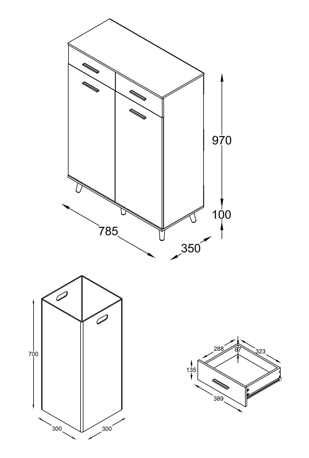 VCM Stoff Wäscheschrank Wäschetruhe Wäschebox Wäschekorb Stoffbox Wäsche Landos L