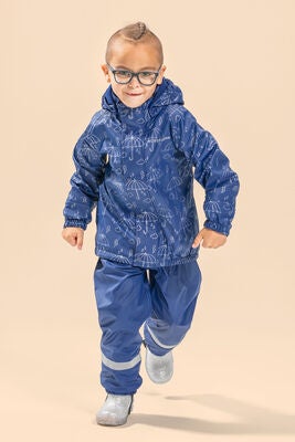 Nordbjørn Styrsö Fôret Regnsett, Let It Rain Reflective Estate Blue
