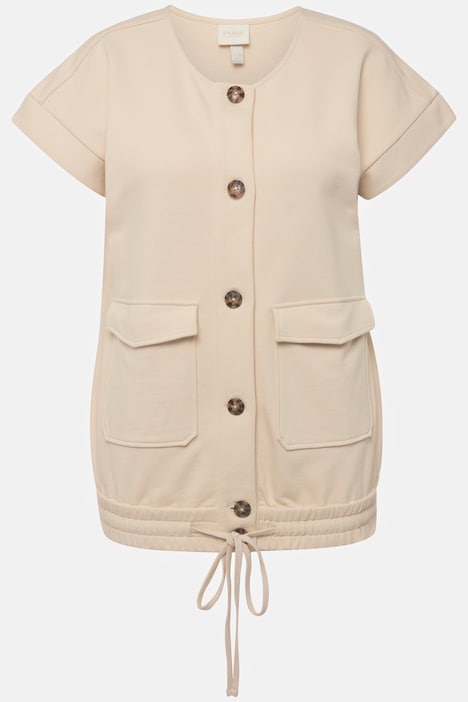 Sweatweste, Utility-Stil, Rundhals, ärmellos, Biobaumwolle