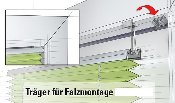 GARDINIA Sichtschutzbefestigungen Zubehör-Set »Träger für Falzmontage« Zubehör Easyfix Plissee