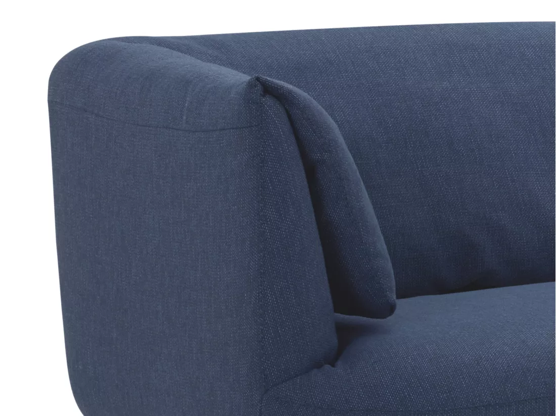 Canapé d'angle gauche en tissu bleu ANGELINA
