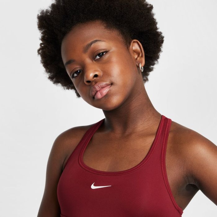 Nike Junior BH Dri-FIT Swoosh Sports Bra Rød