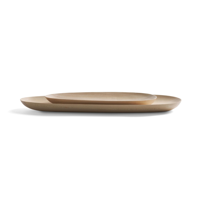 Ethnicraft Thin Oval serveerschaal set van 2 zwart mahonie