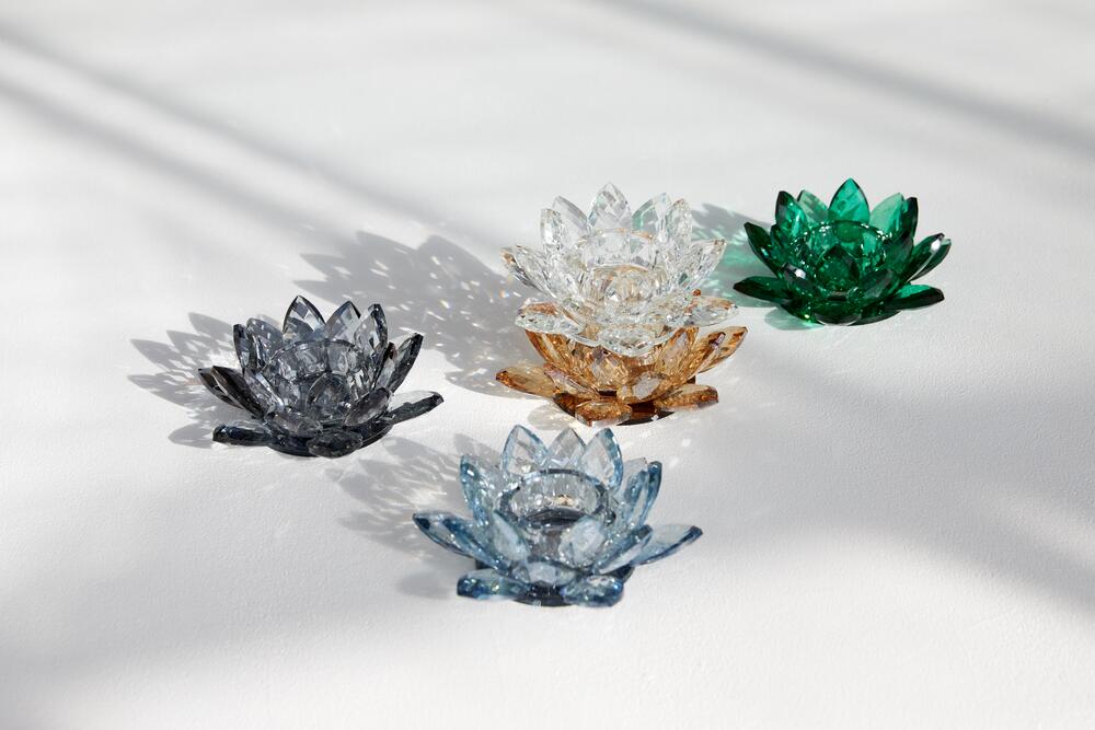 Margit Brandt  Lotus Votive fyrfadsstage, lille  - Amber