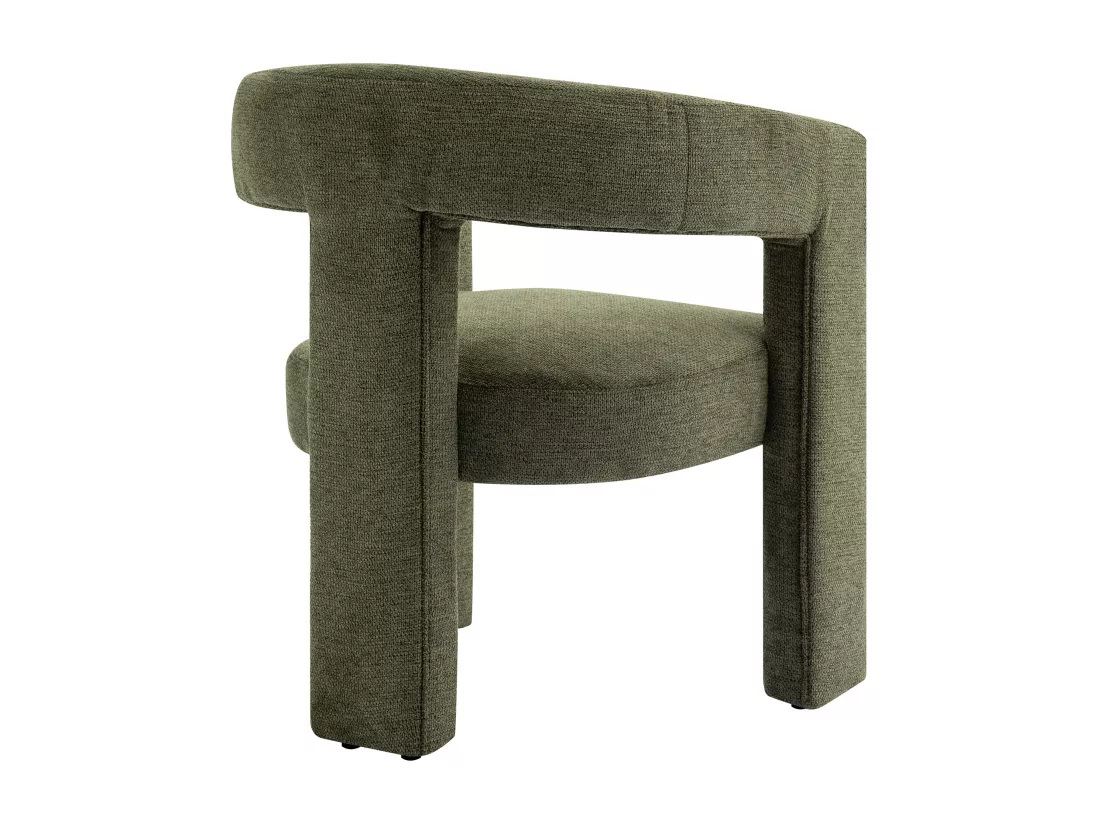Fauteuil en tissu texturé vert FAVINA