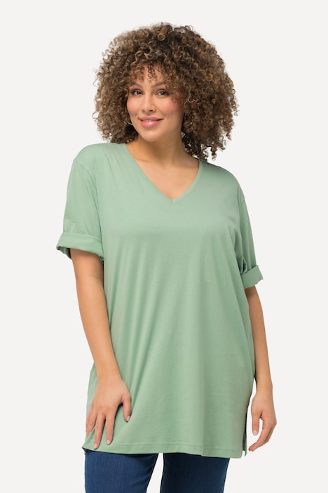 T-Shirt, V-Ausschnitt, Relaxed, Halbarm