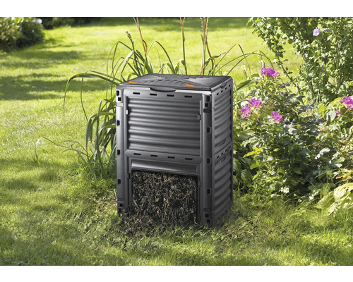 Compostbak ca. 300 l 61 x 61 x 83 cm zwart