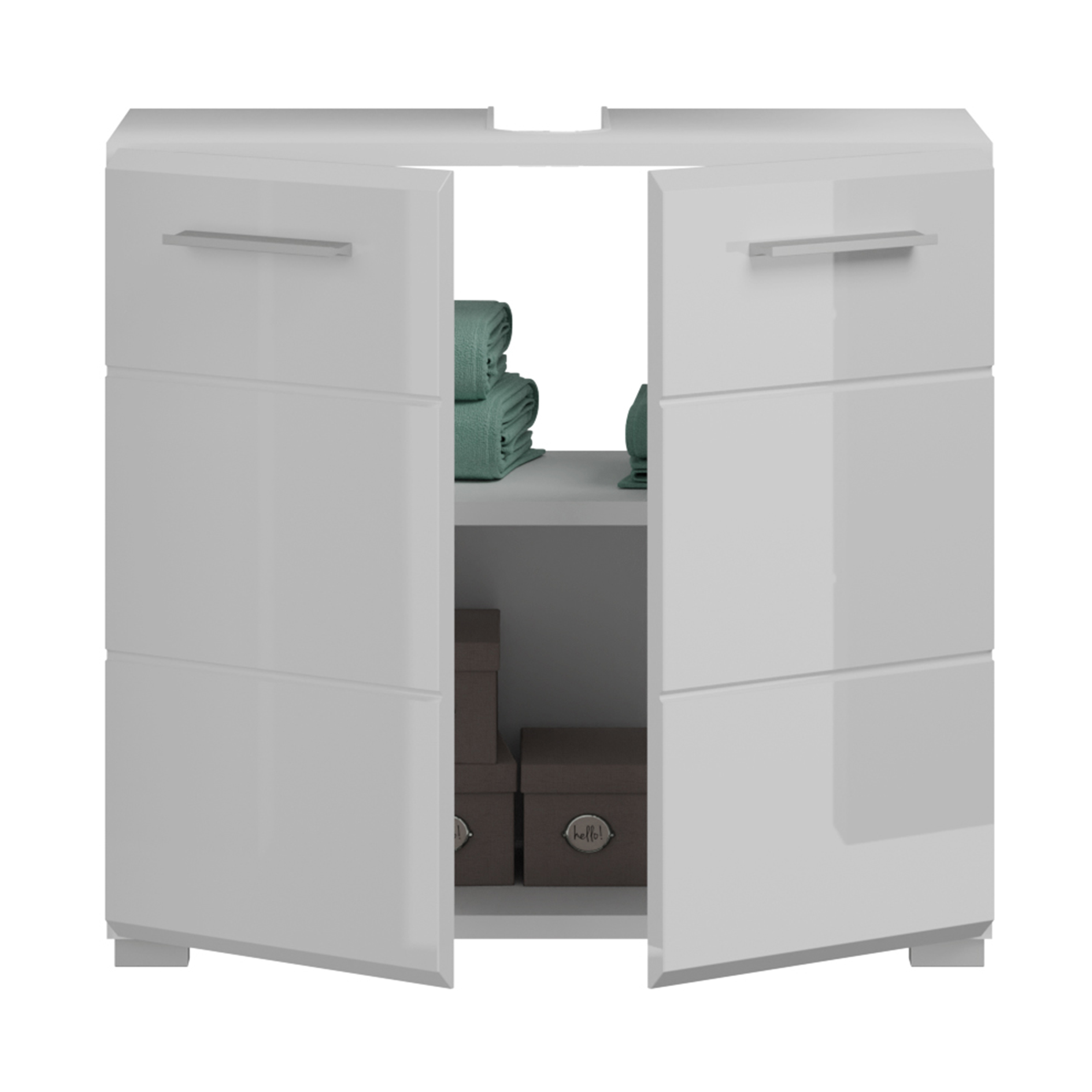 Waschbeckenunterschrank LINA - weiß Hochglanz-weiß - 60 cm