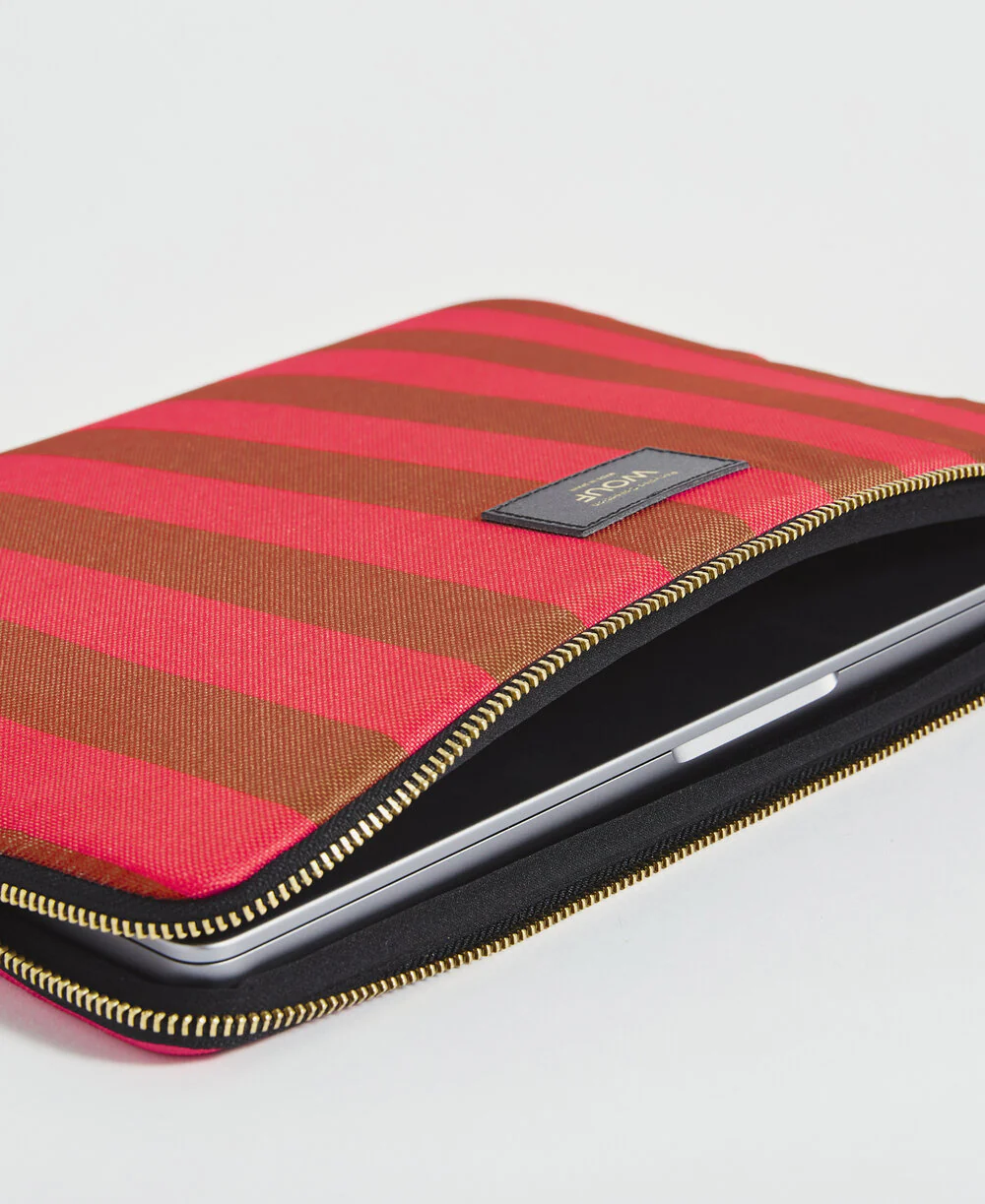 Wouf  Pat Computer Sleeve, 13/14 - Pink/Brown