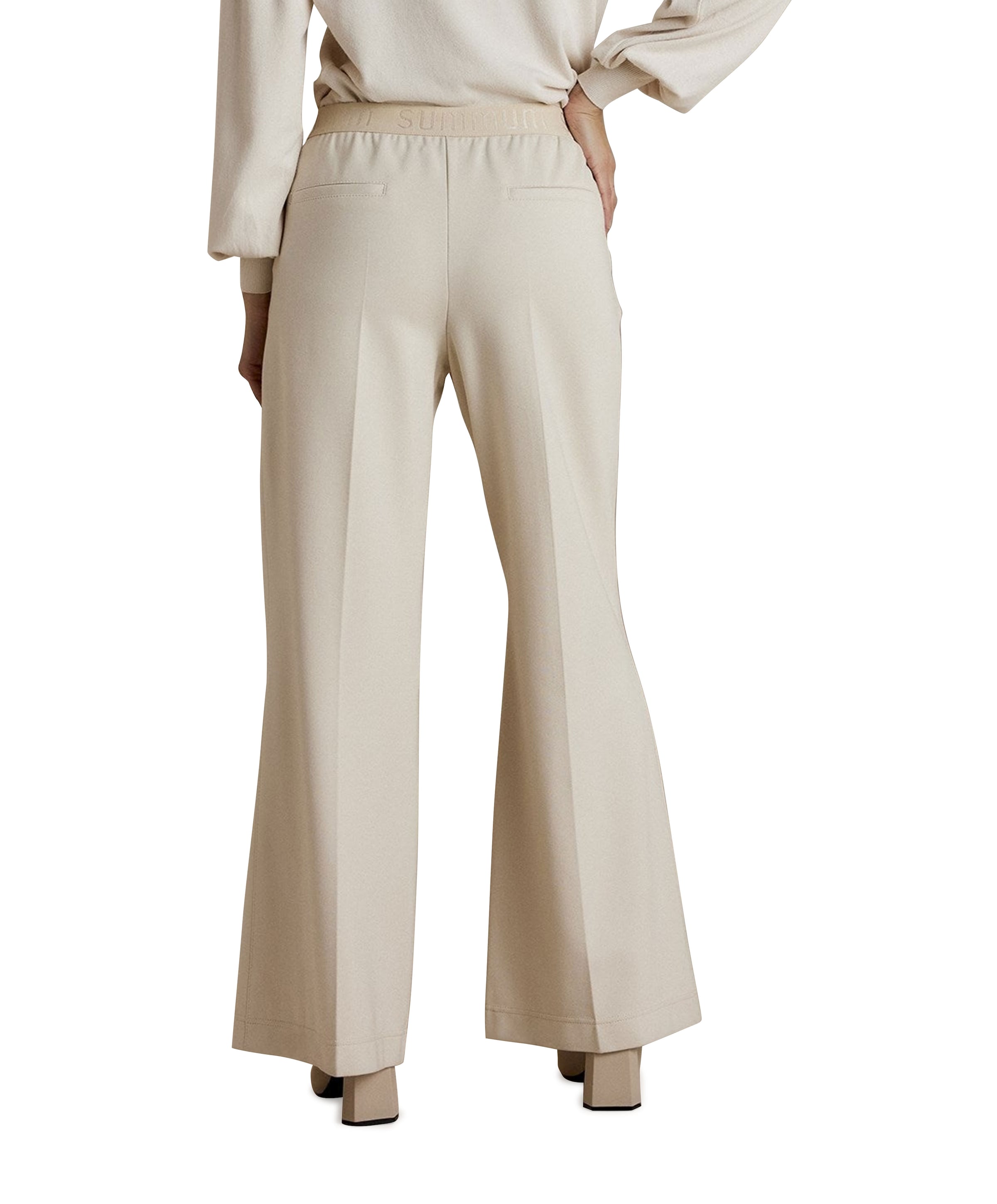 Summum Woman Trousers boot cut punto milano (4s2197) ecru