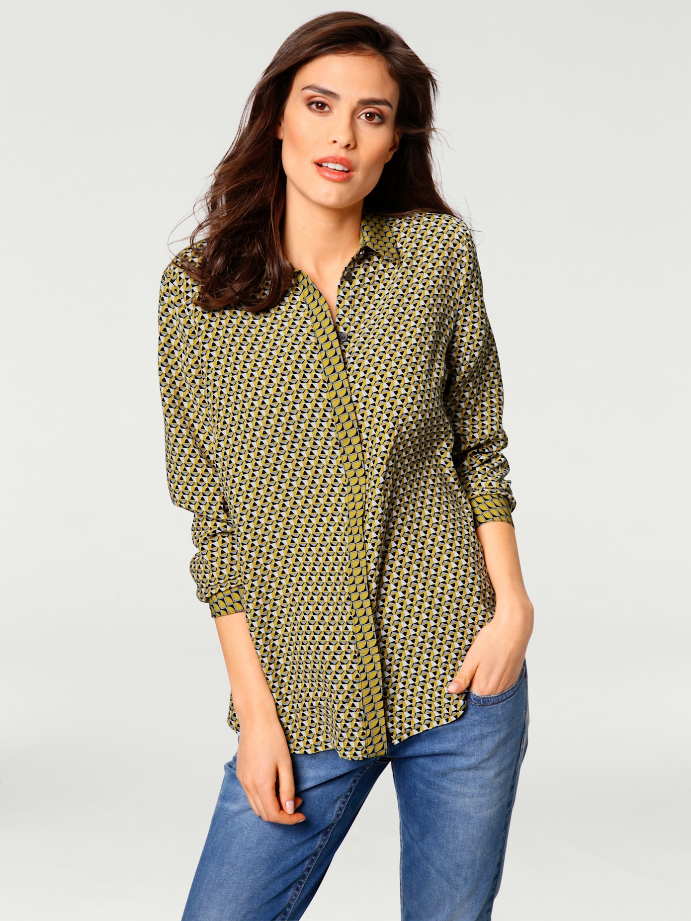Chemisier look graphique, aspect patchwork