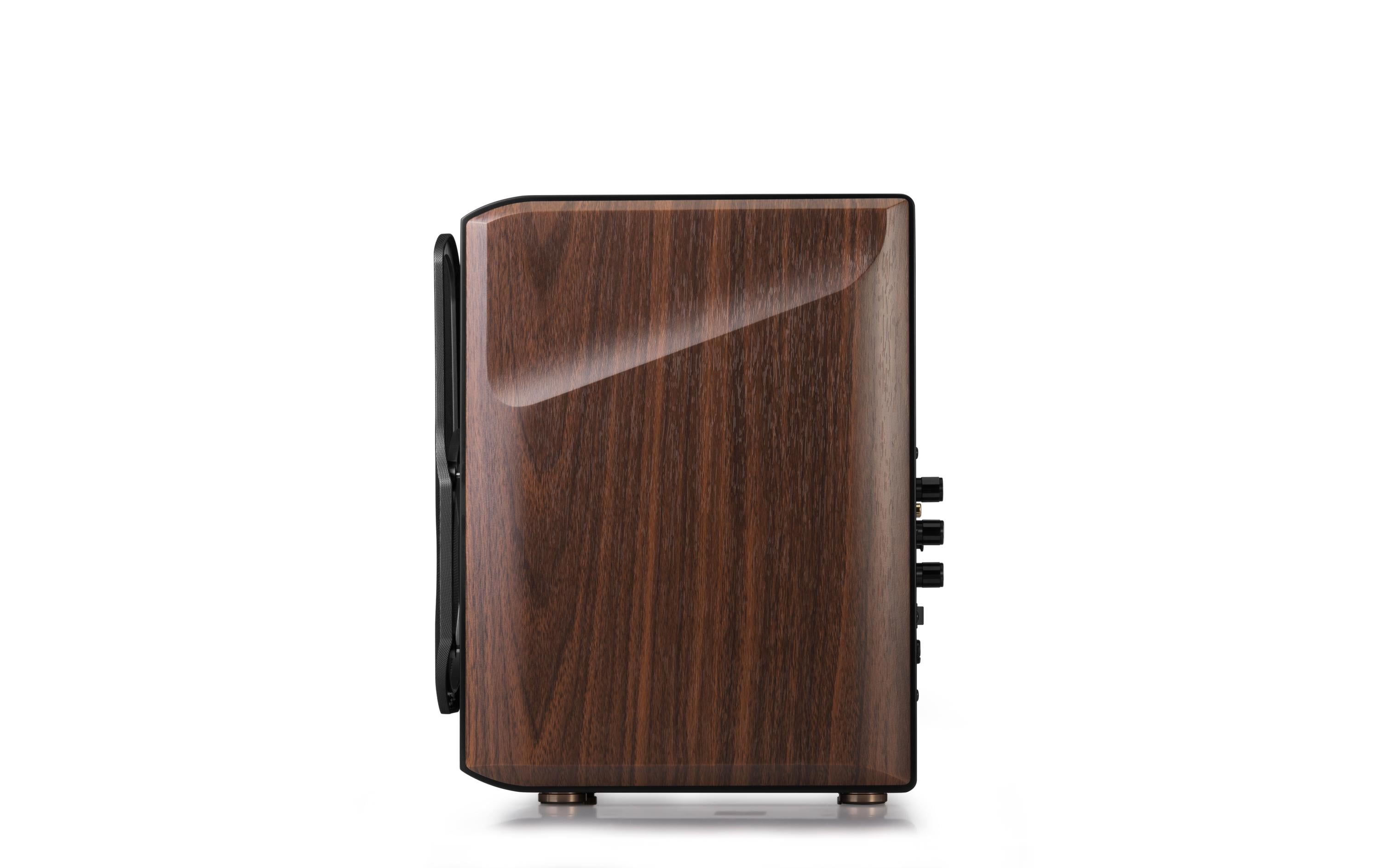 Regallautsprecher Paar S2000MKIII Braun<br>Hi-Res zertifizierter Multimedia Lautsprecher mit 130 Watt Leistung, Bluetooth, 2x Cinch, 1x Koaxial, 1x Optisch Eingängen