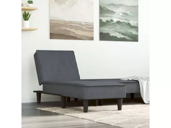 Chaise longue gris foncé velours