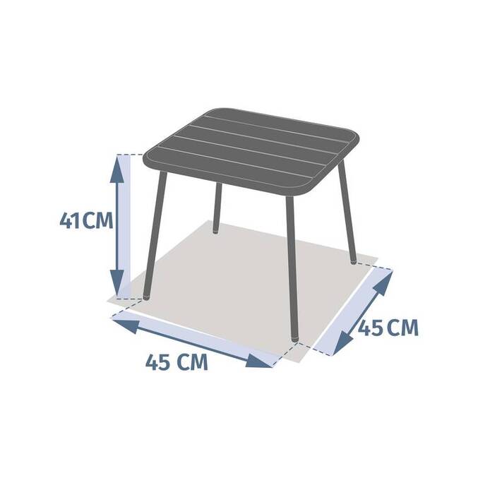 Table basse de jardin carrée PHUKET Vert laurier