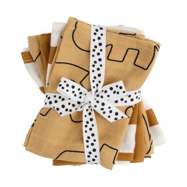 Done by Deer Deer Friends Monddoekjes Mustard 5 Stuks