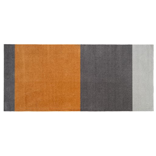 Tica Copenhagen Stripe Horisontal Gulvtæppe, Lys Grå/Grå/Dijon, 90x200 cm