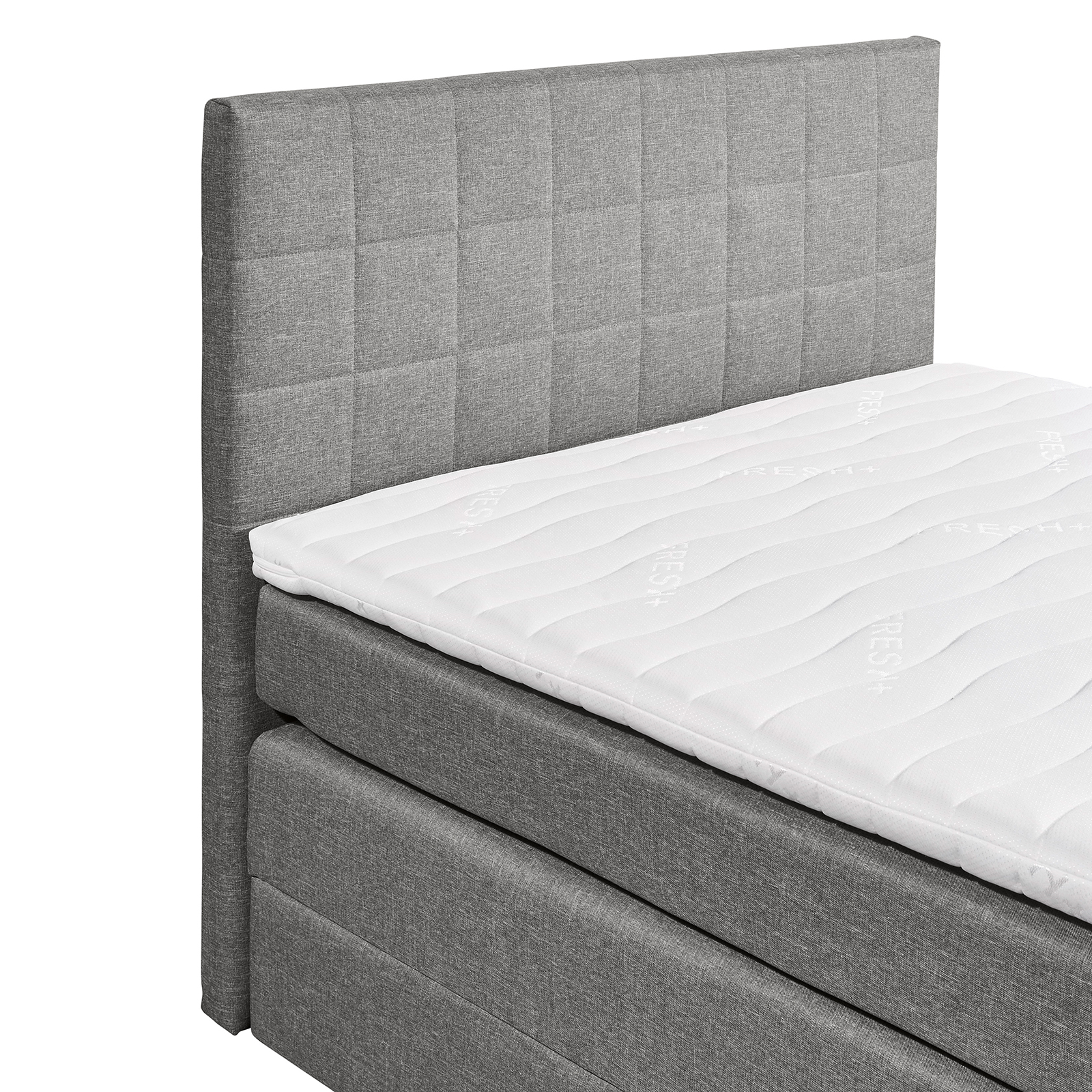 Boxspringbett - grau - H2 - Microfaser - 140x200 cm